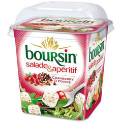 Spécialité fromagère pasteurisée BOURSIN salade apéritif cranberry poivre, 38% de MG, 120g