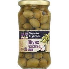 Itinéraire des Saveurs, Olives vertes Picholines, le bocal de 200 gr net égoutté