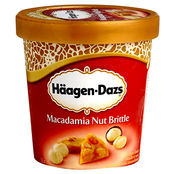 Glace vanille Haagen Dazs Macadamia nut brittle 500ml
