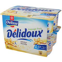 Fromage frais Deli Doux Saveur vanille 2,5%mg 8x100g