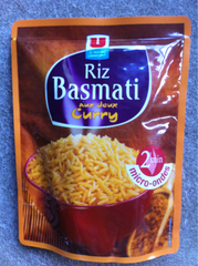 Riz Basmati curry micro-ondable 2' U 250g