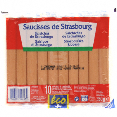 Saucisse de Strasbourg Eco+ x10 - 350g