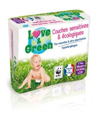 Couches ecologiques LOVE & GREEN taille 4 + , 28 unites
