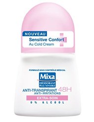 MIXA Peau Sensible Déodorant Bille Anti Transpirante 45h Sensitive Confort Extra Soin 50 ml