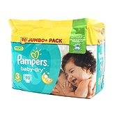 Couches baby dry jumbo + taille 3 PAMPERS, 90 unités