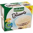 Blédina Les Desserts creme de riz 4x100g dès 8 mois