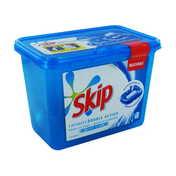 Lessive double action active clean SKIP, boîte de 17 capsules