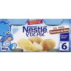 Nestlé Bébé, P'tit Pot - Pommes de terre, dès 6 mois, les 2 pots de 80 g