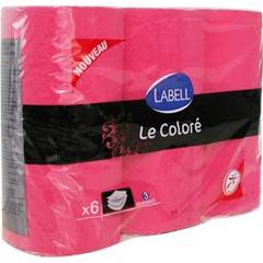 Labell, Papier toilette Le Colore 3 epaisseurs fushia, le paquet de 6