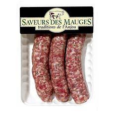 Saucisses de Toulouse sans colorant SAVEURS DES MAUGES, 3 pieces, 330g