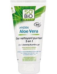 SO'BiO étic Nettoyant 3 en 1 Peaux Mixtes à Grasses Hydra Aloe Vera Bio 150 ml