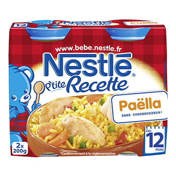 Nestle, P'tite Recette - Paella, des 8 mois, les 2 pots de 200g