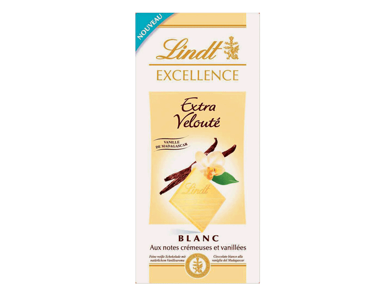Chocolat blanc Lindt Excellence Vanille 100g
