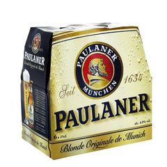 Biere blonde allemande PAULANER Original, 4,9°, 6x25cl
