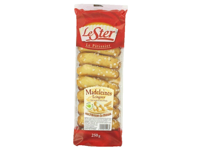 Lester madeleines longues aux pepites de sucre 250g