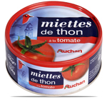 Auchan miettes de thon à la tomate 160g