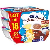p'tit gourmand mini portions chocolat au lait / vanille nestle 18x60g