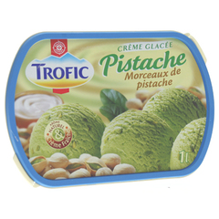 Creme glacee Pistache Trofic 1l morceaux de pistache