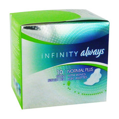 Infinity - Serviettes hygieniques Normal Plus Avec ailettes.