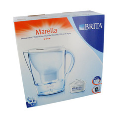 BRITA Marella Carafe Filtrante 2.4L + 1 Filtre Carafe filtrante au design frais et simple d'utilisation !