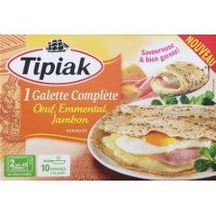 Tipiak, Galette complete garnie d'un oeuf, d'emmental et de jambon, la boite de 150g