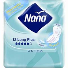 Serviettes hygieniques long plus Ultra Dryfast NANA, 12 unites