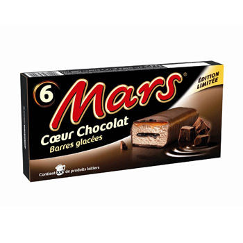 Barres glacees Mars Coeur chocolat x6 270ml