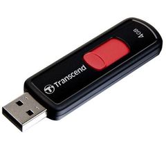 Clé USB 2.0 TRANSCEND 40Go série 500, noir et rouge, rétractable
