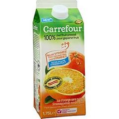 Jus d'orange sans pulpe Carrefour