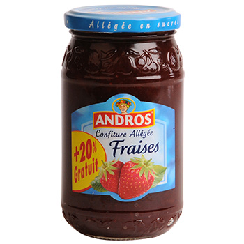Confiture allegee fraise andros 350g