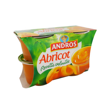 Dessert fruitier abricot Recette Veloutee ANDROS, 4x97g