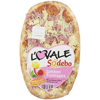 Sodebo, L'Ovale - Pizza jambon emmental et gouda, la pizza de 180g