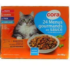 Cora menus gourmands pour chat 24 x 100g
