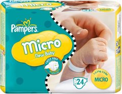 Couches Pampers micro New Baby 1.5-3kg x24