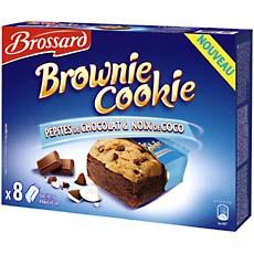 Brownie Cookie pepites de chocolat et noix de coco BROSSARD, 8 pieces, 240g