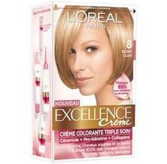 L'Oreal, Excellence Creme - Creme colorante Blond clair 8, la boite de 176ml