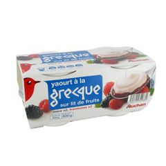 Auchan yaourt a la grecque sur lit de fruit 4x150g