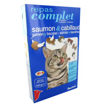 Croquette au cabillaud, saumon Croquettes au Saumon, au cabillaud et aux legumes pour chat.