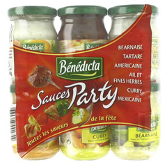 Sauces bearnaise, tartare, americaine, curry, mexicaine, ail-fines herbes Sauces party 500g