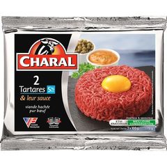 Tartare, + 70g sauce, CHARAL, 2 pièces, 100g