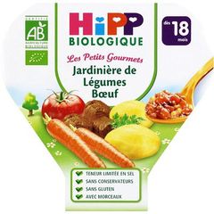 Hipp bio jardiniere de legumes boeuf assiette 260g 18 mois