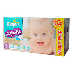 Couches Pampers Active Fit Family pack x104