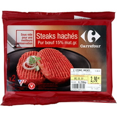 Steaks haches pur boeuf 15% MG