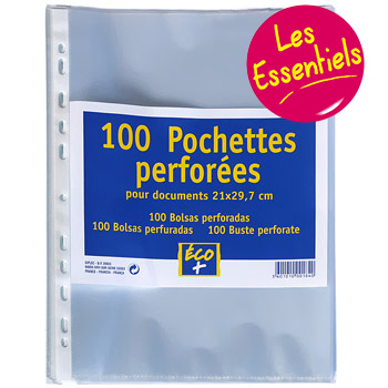 Pochettes perforees Eco+ x100