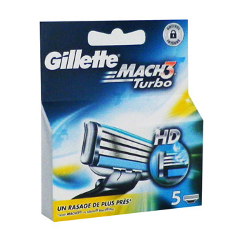 Gillette, Mach 3 - Lames de rasoir Turbo, la boite de 5 lames