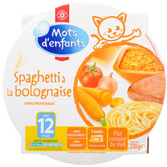 Spaghettis bolognaise des 12 mois 230g