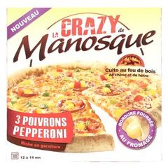 La Pizza de Manosque, Pizza La Crazy, 3 poivrons pepperoni, la boite de 570g