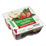 Auchan dessert pomme fraise sans sucre ajoute x4