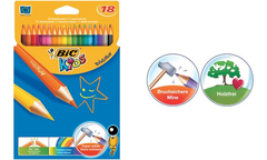 Crayons de couleurs Evolution Kids BIC, 18 unites, coloris assortis