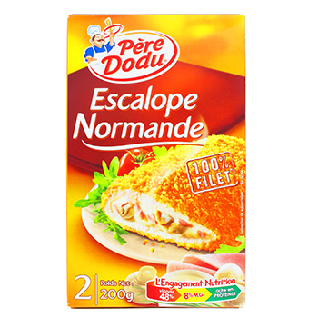 Escalope Normande - Filet dindonneau farci bechamel, jambon dinde et champignons